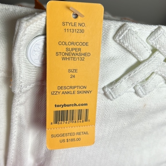 NWT Tory Burch Izzy Ankle Skinny Jean Size 24 - Picture 7 of 8